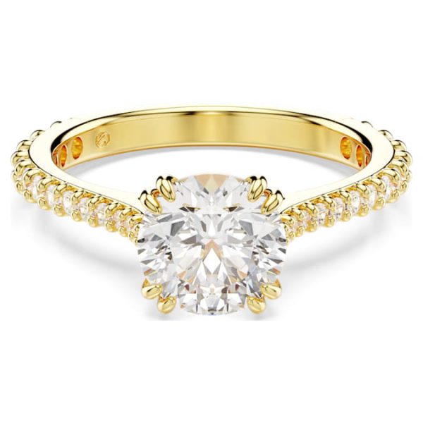 Stilla ring Set (2), Round cut, White, Gold-tone plated - Image 7