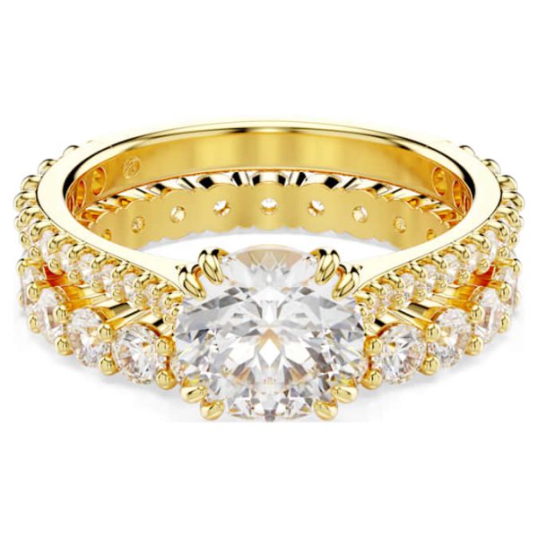 Stilla ring Set (2), Round cut, White, Gold-tone plated - Image 9