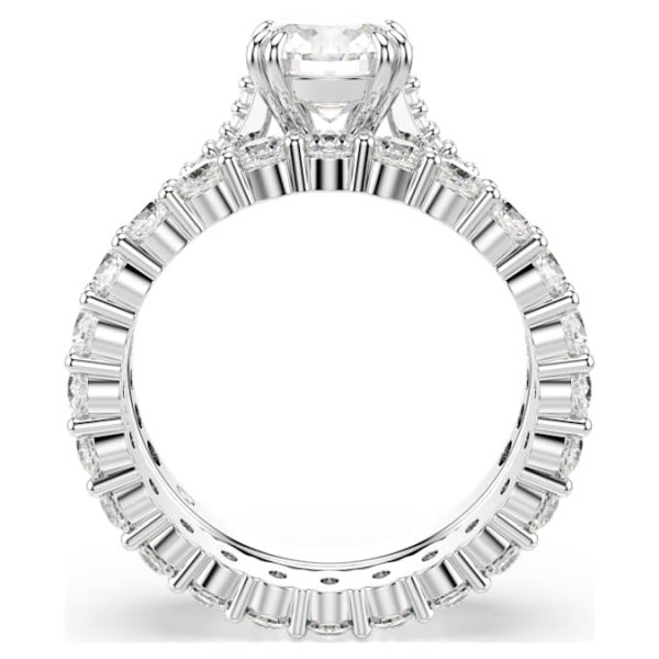 Stilla ring Set (2), Round cut, White, Rhodium plated - Image 5