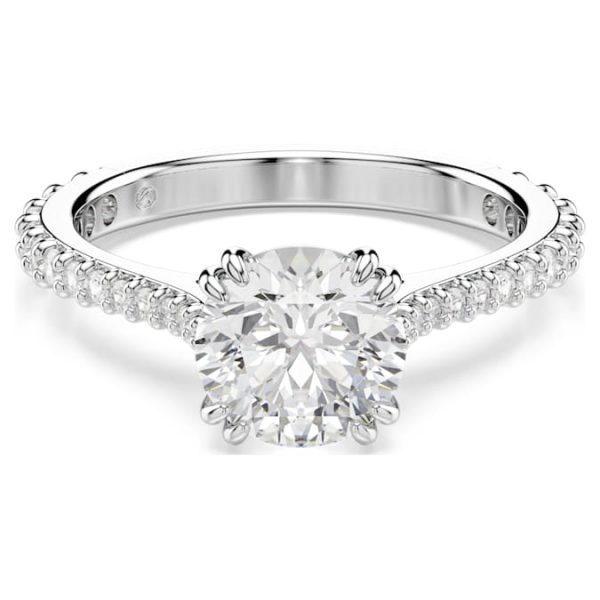 Stilla ring Set (2), Round cut, White, Rhodium plated - Image 7