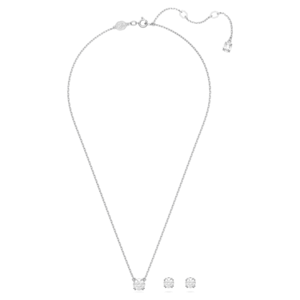 Stilla set Round cut, White, Rhodium plated - Image 3