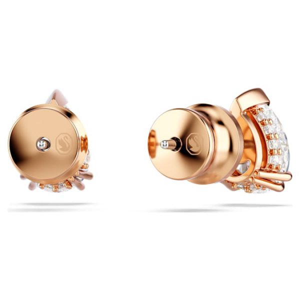 Stilla stud earrings Pear cut, White, Rose gold-tone plated - Image 4