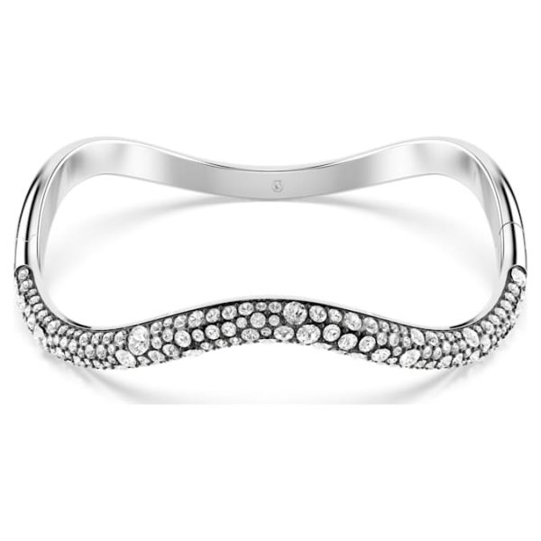 Sublima bangle Round cut, White, Rhodium plated - Image 2