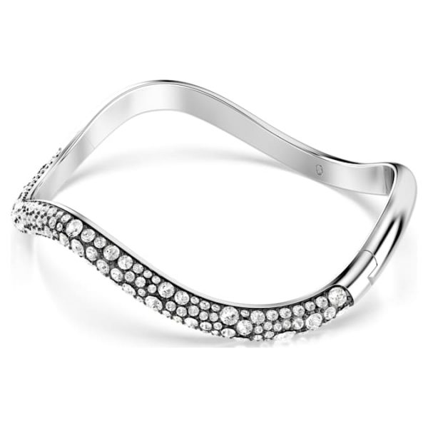 Sublima bangle Round cut, White, Rhodium plated - Image 3