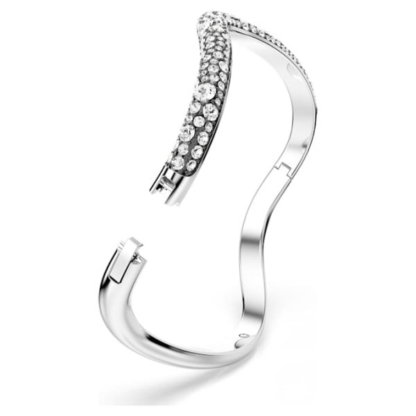 Sublima bangle Round cut, White, Rhodium plated - Image 4