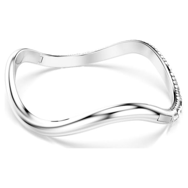 Sublima bangle Round cut, White, Rhodium plated - Image 5