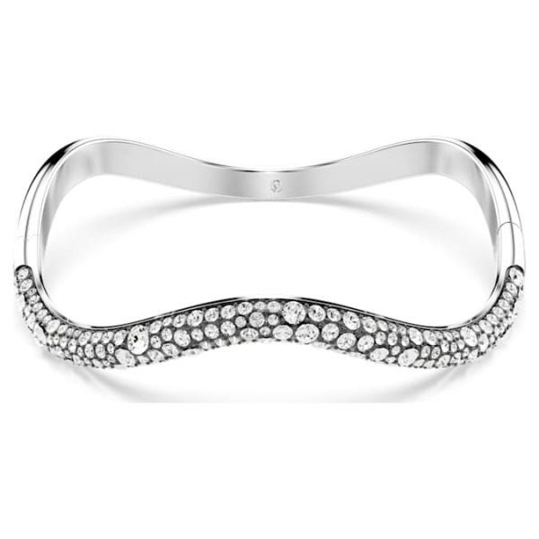 Sublima bangle Round cut, White, Rhodium plated - Image 7