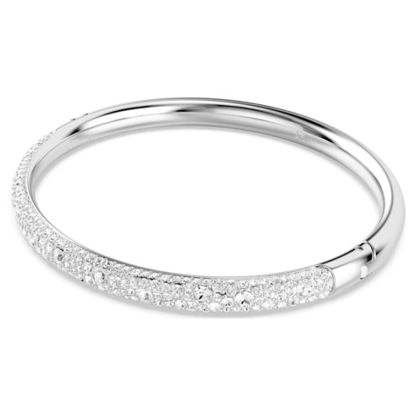Sublima bangle Snow pavé, White, Rhodium plated - Image 3