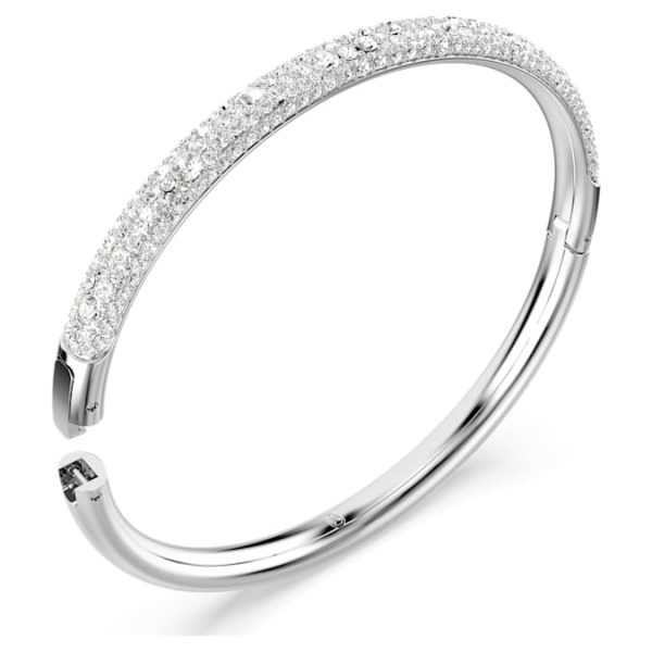 Sublima bangle Snow pavé, White, Rhodium plated - Image 4