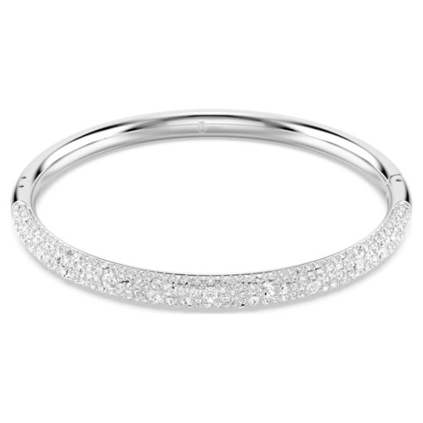 Sublima bangle Snow pavé, White, Rhodium plated - Image 2