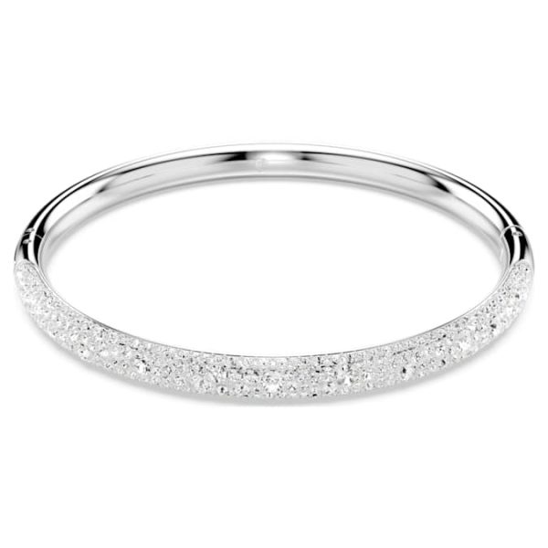 Sublima bangle Snow pavé, White, Rhodium plated - Image 9