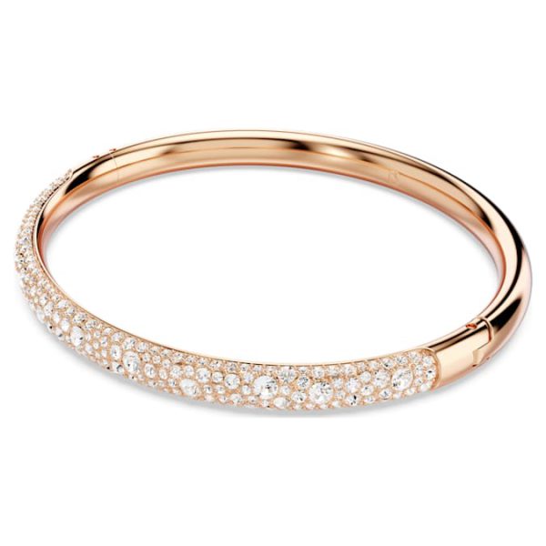Sublima bangle Snow pavé, White, Rose gold-tone plated - Image 3