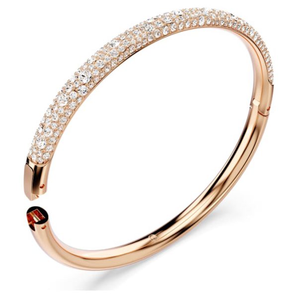Sublima bangle Snow pavé, White, Rose gold-tone plated - Image 4