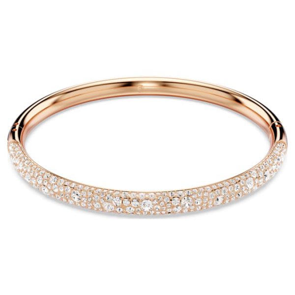 Sublima bangle Snow pavé, White, Rose gold-tone plated - Image 2