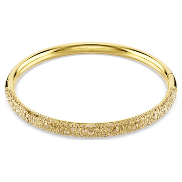 Sublima bangle Snow pavé, Gold tone, Gold-tone plated