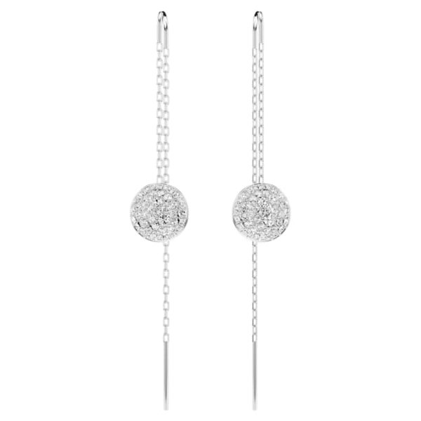 Sublima drop earrings White, Rhodium plated - Image 3