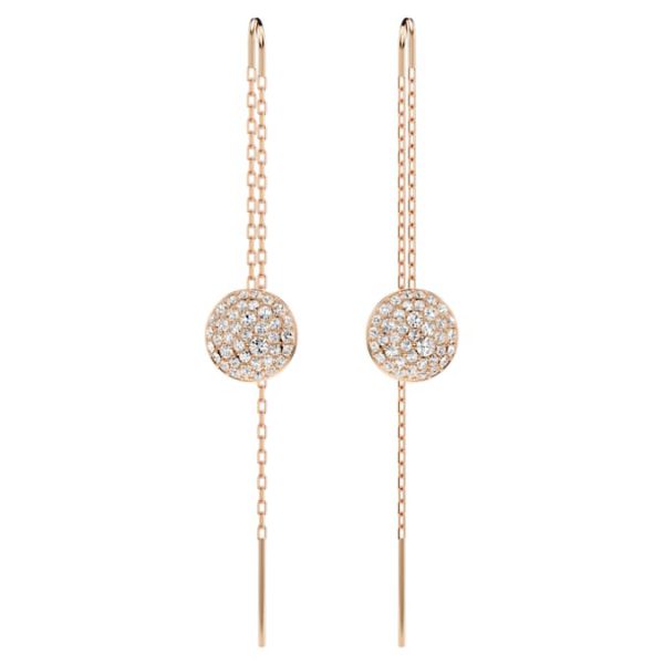 Sublima drop earrings White, Rose gold-tone plated - Image 3