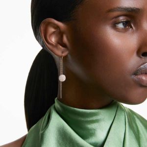 Sublima drop earrings White, Rose gold-tone plated