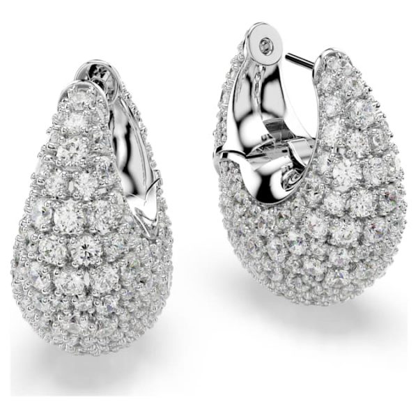Sublima earrings Large, White, Rhodium plated - Image 4
