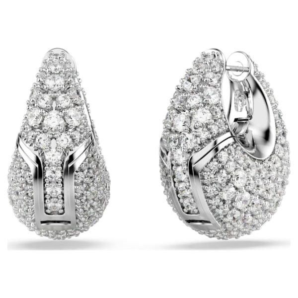 Sublima earrings Large, White, Rhodium plated - Image 5