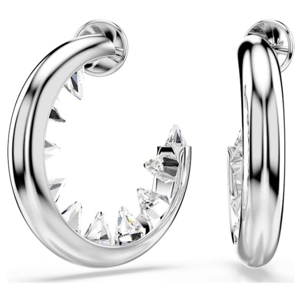 Sublima hoop earrings White, Rhodium plated - Image 2