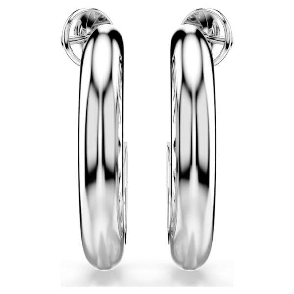 Sublima hoop earrings White, Rhodium plated - Image 3