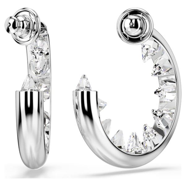 Sublima hoop earrings White, Rhodium plated - Image 5