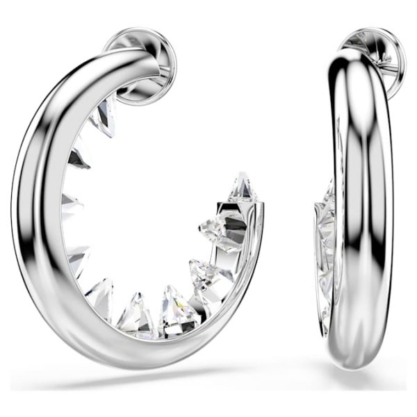Sublima hoop earrings White, Rhodium plated - Image 7