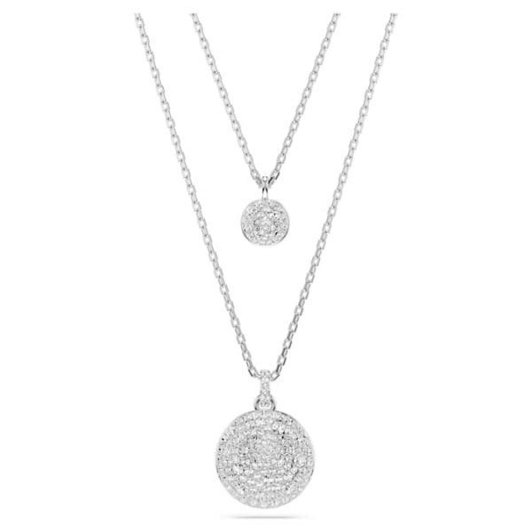 Sublima layered pendant White, Rhodium plated - Image 2