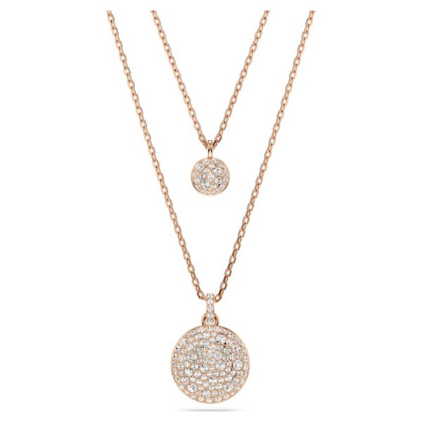 Sublima layered pendant White, Rose gold-tone plated - Image 2