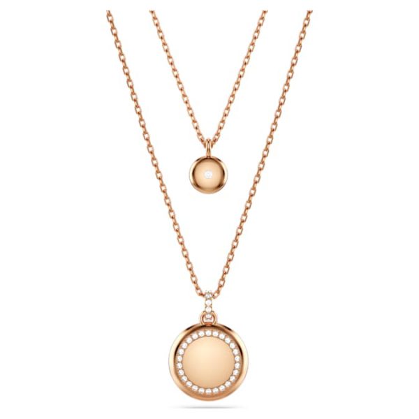 Sublima layered pendant White, Rose gold-tone plated - Image 5