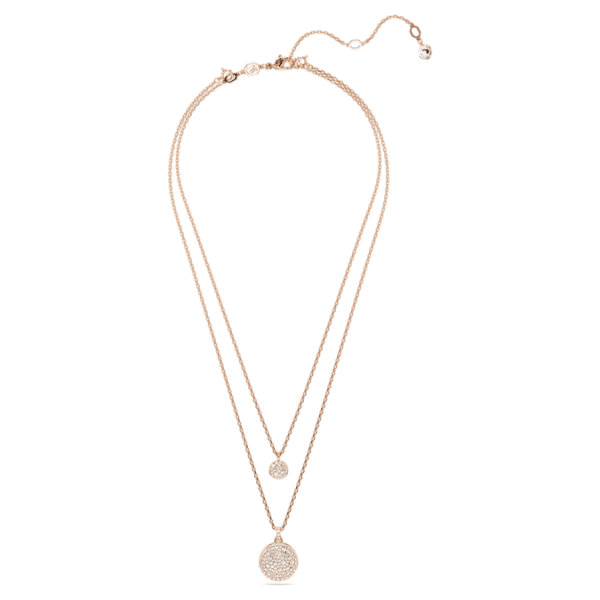 Sublima layered pendant White, Rose gold-tone plated - Image 3