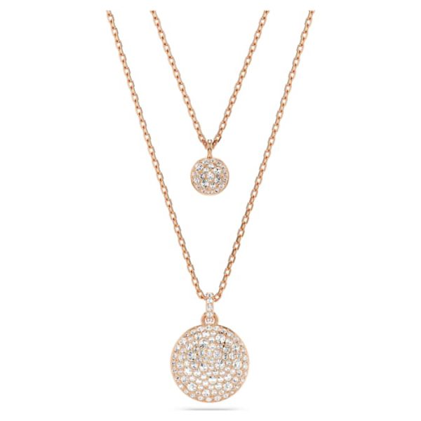 Sublima layered pendant White, Rose gold-tone plated - Image 8