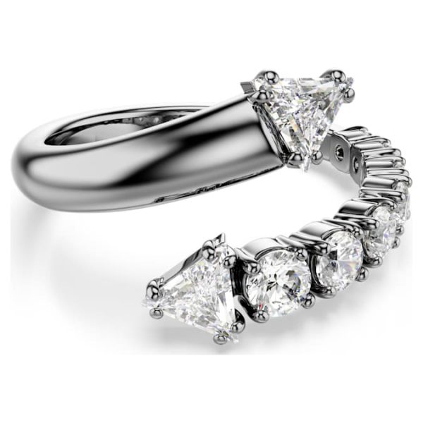Sublima open ring Mixed cuts, White, Ruthenium plated - Image 2