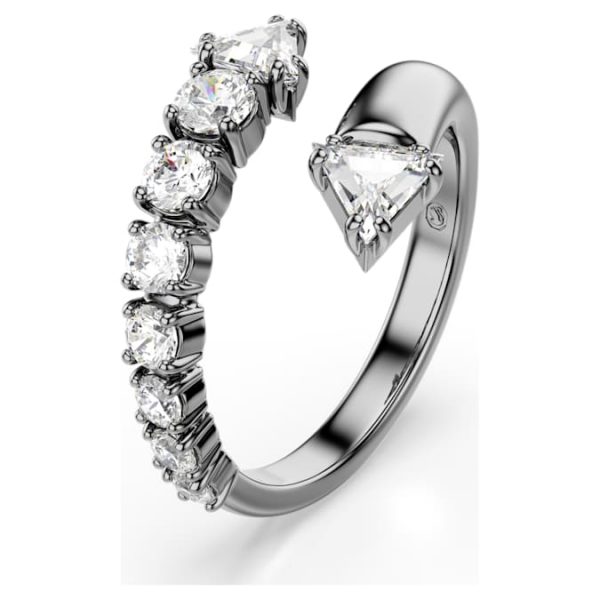 Sublima open ring Mixed cuts, White, Ruthenium plated - Image 3
