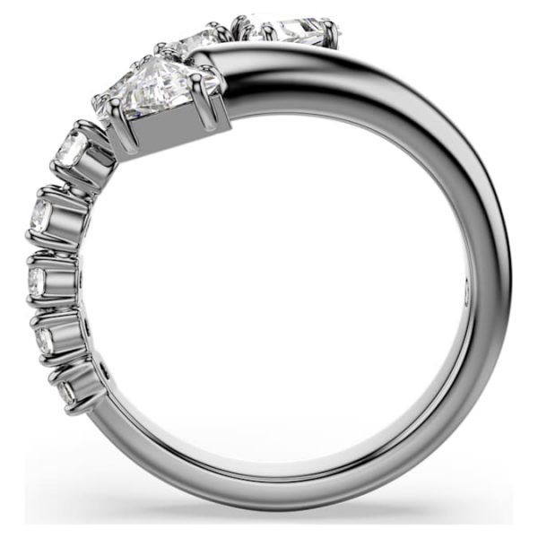 Sublima open ring Mixed cuts, White, Ruthenium plated - Image 4