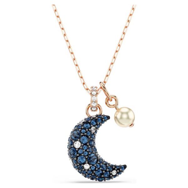 Sublima pendant Crystal pearl, Moon, Multicolored, Rose gold-tone plated - Image 2