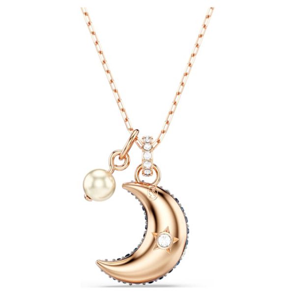 Sublima pendant Crystal pearl, Moon, Multicolored, Rose gold-tone plated - Image 5