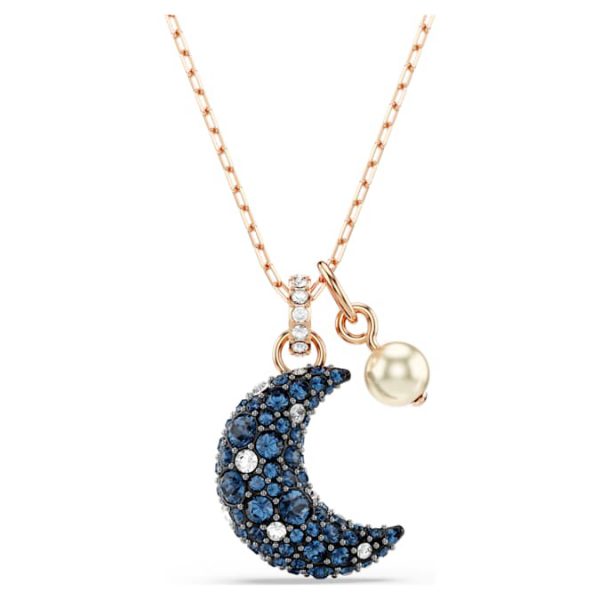 Sublima pendant Crystal pearl, Moon, Multicolored, Rose gold-tone plated - Image 6