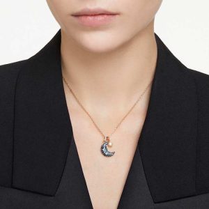 Sublima pendant Crystal pearl, Moon, Multicolored, Rose gold-tone plated