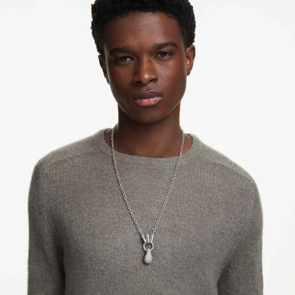 Sublima pendant Mixed cuts, White, Ruthenium plated