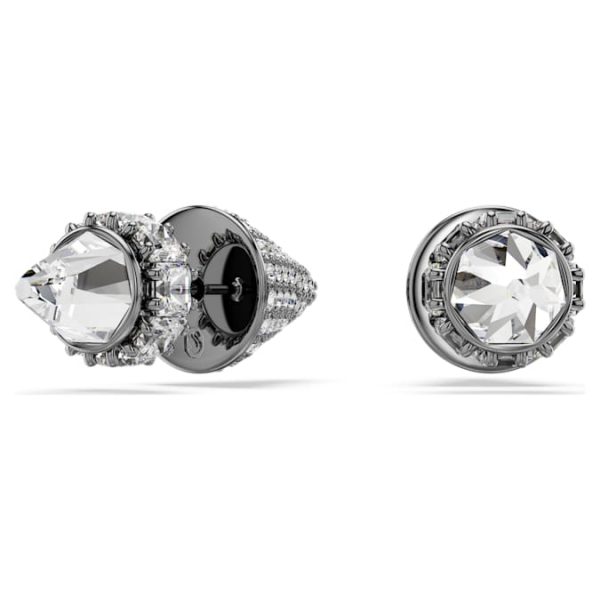 Sublima stud earrings Spike, White, Ruthenium plated - Image 3