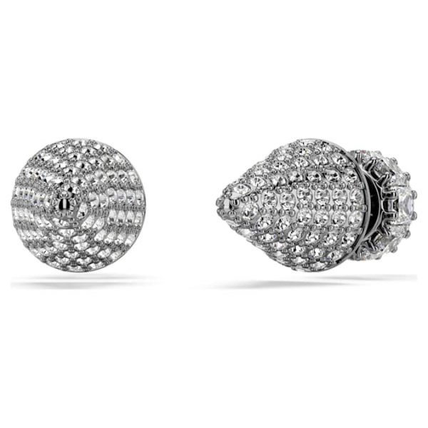 Sublima stud earrings Spike, White, Ruthenium plated - Image 5