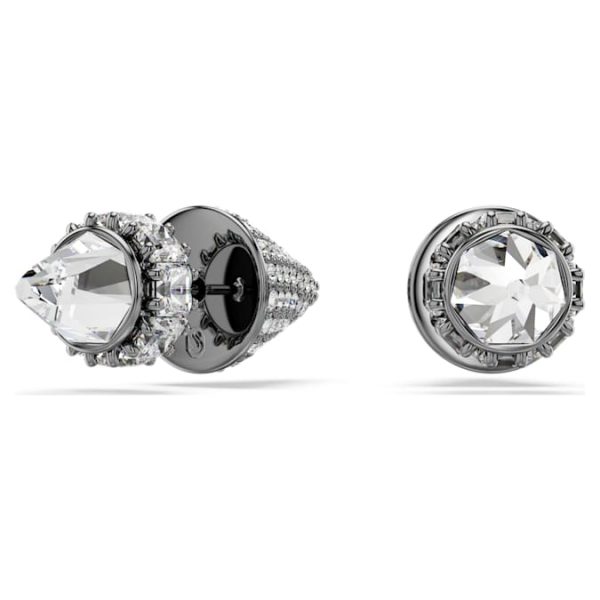 Sublima stud earrings Spike, White, Ruthenium plated - Image 9