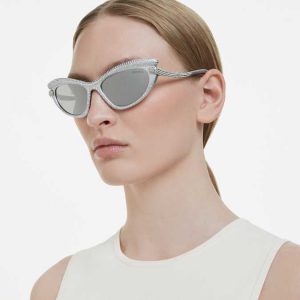 Sunglasses Cat-eye shape, Silver tone