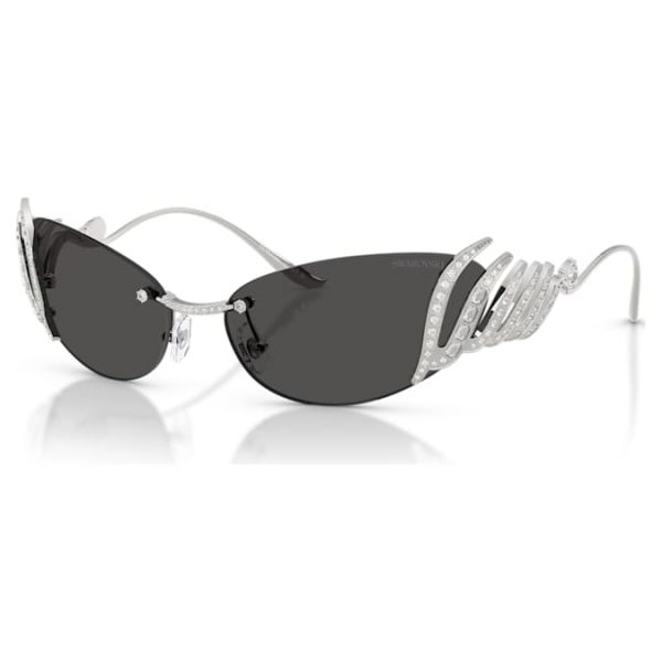 Sunglasses Cat-eye shape, Swan, Silver tone - Image 2