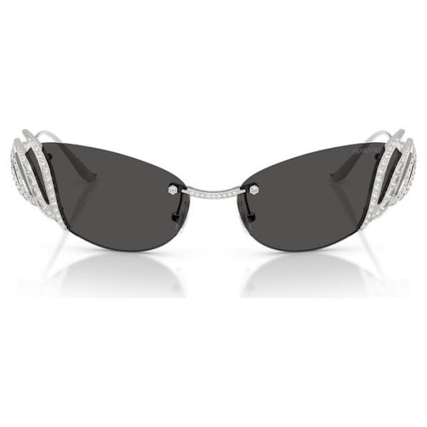 Sunglasses Cat-eye shape, Swan, Silver tone - Image 3