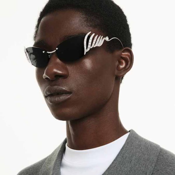 Sunglasses Cat-eye shape, Swan, Silver tone - Image 7