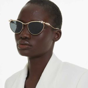 Sunglasses Oval shape, SK7017, Gold tone