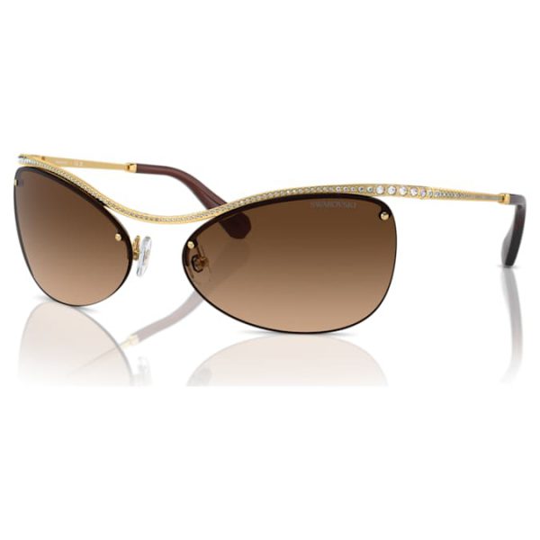 Sunglasses Oval shape, SK7018, Brown - Image 6